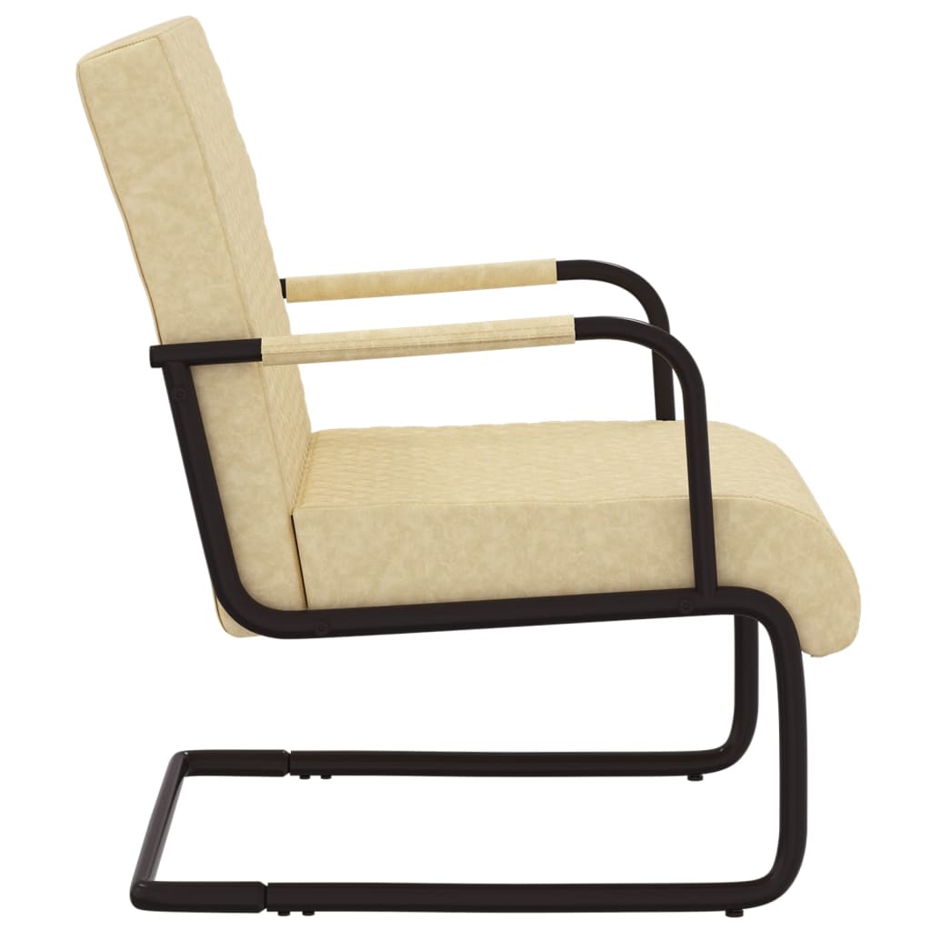 vidaXL Freischwinger Creme Kunstleder
