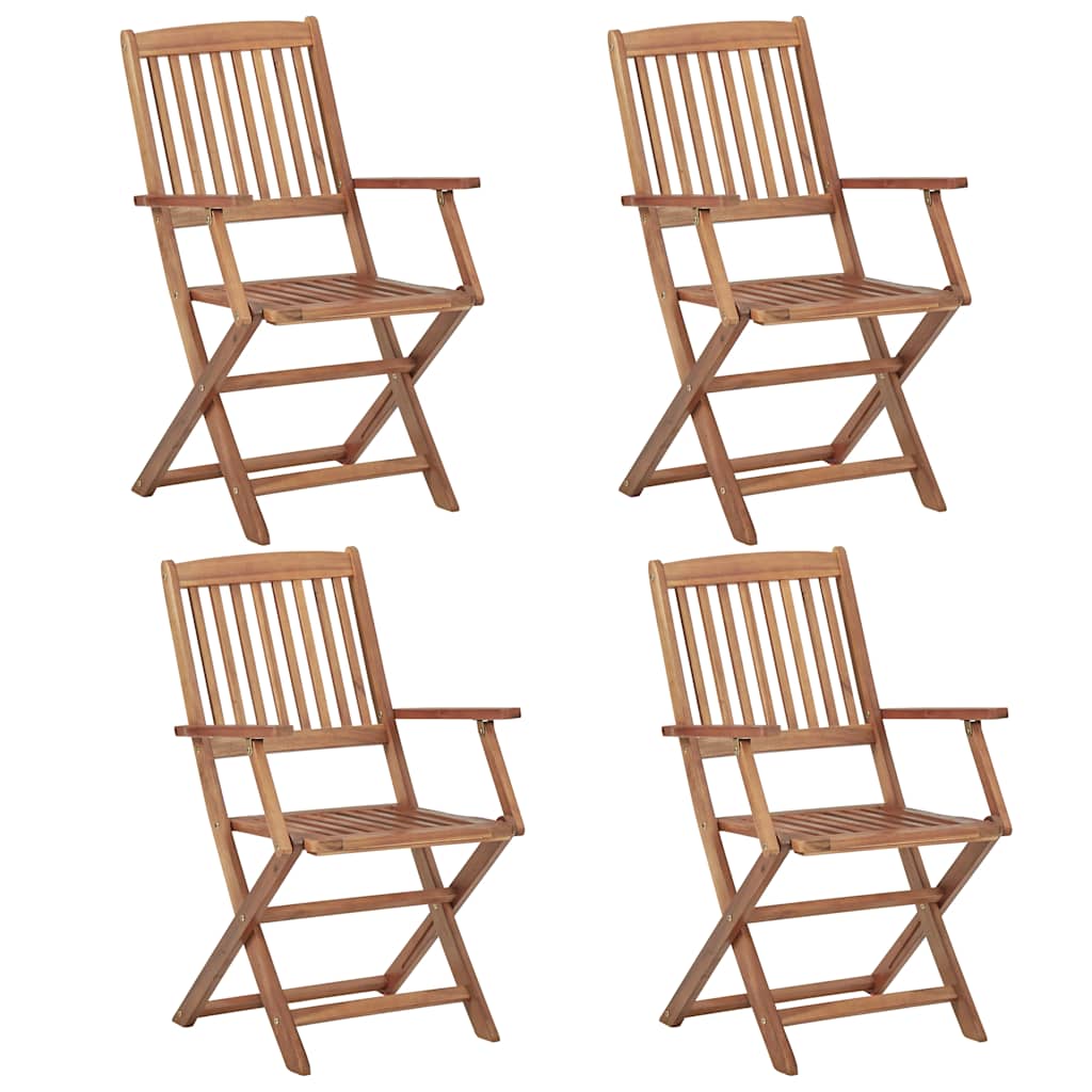 vidaXL Klappbare Gartenstühle 4 Stk. Massivholz Akazie