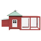 vidaXL Hühnerstall mit Hühnernest Rot 190x72x102 cm Tanne Massivholz