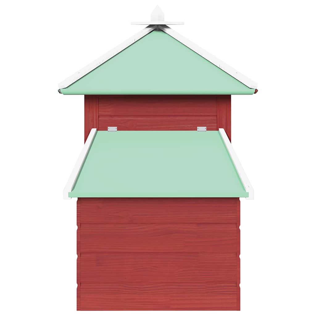 vidaXL Hühnerstall mit Hühnernest Rot 190x72x102 cm Tanne Massivholz