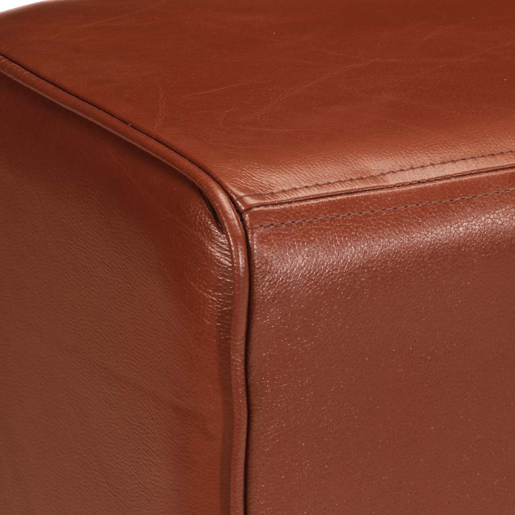vidaXL Bank Turnbock-Design 160cm Braun Echtleder Massivholz Akazie