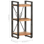 vidaXL Bücherregal 3 Fächer 40x30x80 cm Akazie Massivholz
