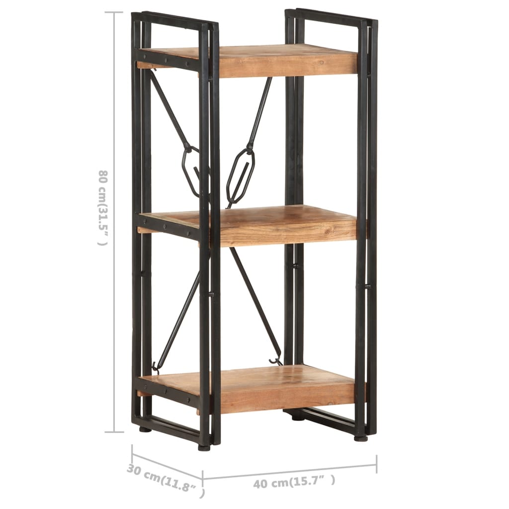 vidaXL Bücherregal 3 Fächer 40x30x80 cm Akazie Massivholz