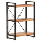 vidaXL Bücherregal 3 Fächer 40x30x80 cm Akazie Massivholz