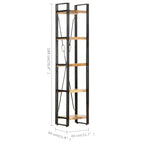 vidaXL Bücherregal 5 Fächer 40x30x180 cm Mango Massivholz