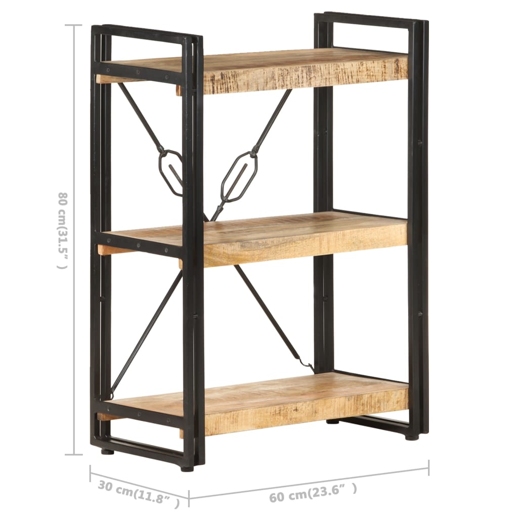 vidaXL Bücherregal 3 Fächer 60x30x80 cm Mango Massivholz