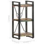 vidaXL Bücherregal 3 Fächer 40x30x80 cm Altholz Massiv