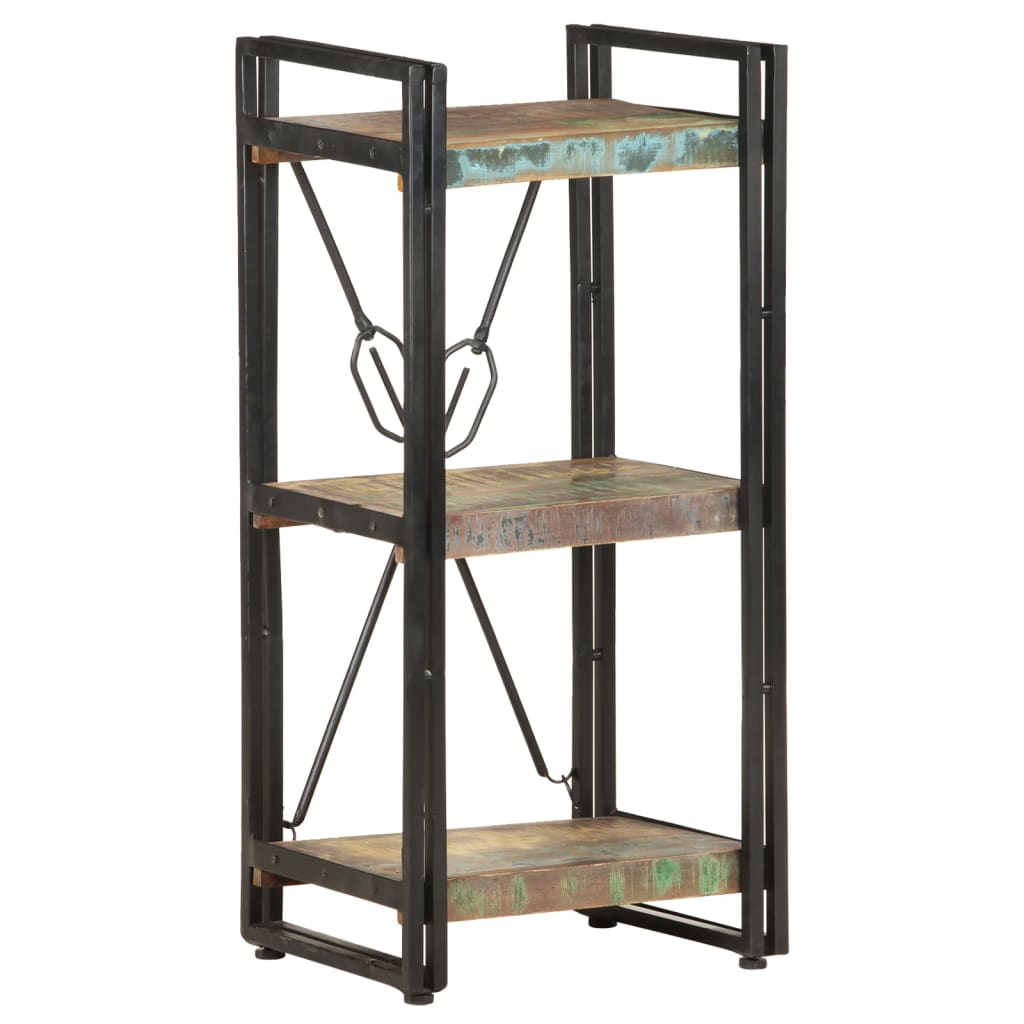 vidaXL Bücherregal 3 Fächer 40x30x80 cm Altholz Massiv