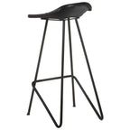 vidaXL Barhocker 4 Stk. Schwarz Echtleder