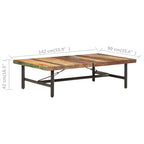 vidaXL Couchtisch 142x90x42 cm Altholz Massiv