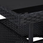 vidaXL 3-tlg. Garten-Essgruppe Schwarz Poly Rattan und Glas