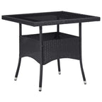 vidaXL 5-tlg. Garten-Essgruppe Schwarz Poly Rattan und Glas