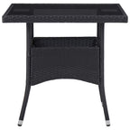 vidaXL 5-tlg. Garten-Essgruppe Schwarz Poly Rattan und Glas