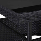 vidaXL 5-tlg. Garten-Essgruppe Schwarz Poly Rattan und Glas