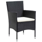 vidaXL 5-tlg. Garten-Essgruppe Schwarz Poly Rattan und Glas