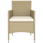 vidaXL 5-tlg. Garten-Essgruppe Poly Rattan Beige