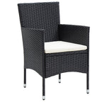 vidaXL 5-tlg. Garten-Essgruppe Poly Rattan & Massivholz Akazie Schwarz