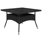 vidaXL 9-tlg. Garten-Essgruppe Poly Rattan und Glas Schwarz