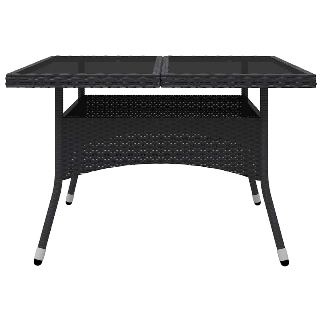 vidaXL 9-tlg. Garten-Essgruppe Poly Rattan und Glas Schwarz