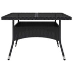 vidaXL 9-tlg. Garten-Essgruppe Poly Rattan und Glas Schwarz