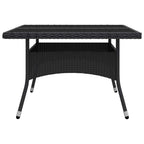 vidaXL 9-tlg. Garten-Essgruppe Poly Rattan und Glas Schwarz