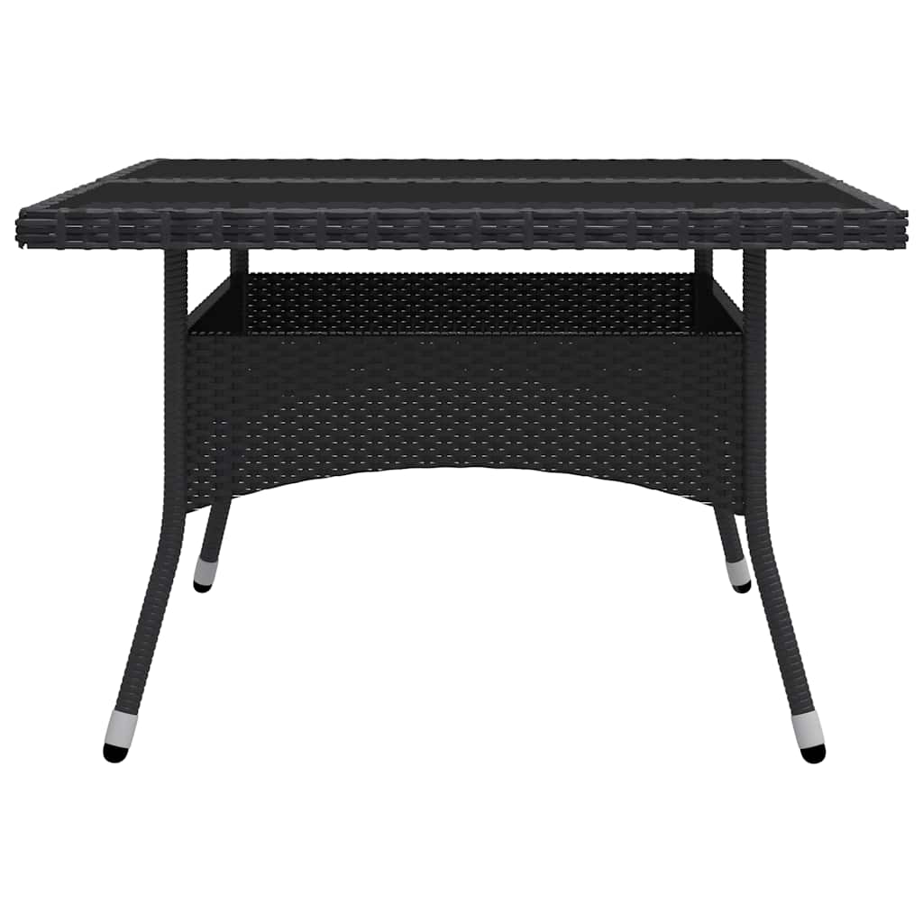 vidaXL 9-tlg. Garten-Essgruppe Poly Rattan und Glas Schwarz