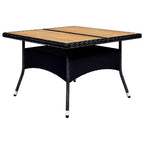 vidaXL 9-tlg. Garten-Essgruppe Poly Rattan Akazie Massivholz Schwarz