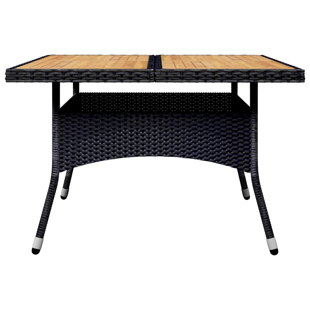 vidaXL 9-tlg. Garten-Essgruppe Poly Rattan Akazie Massivholz Schwarz