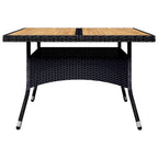 vidaXL 9-tlg. Garten-Essgruppe Poly Rattan Akazie Massivholz Schwarz