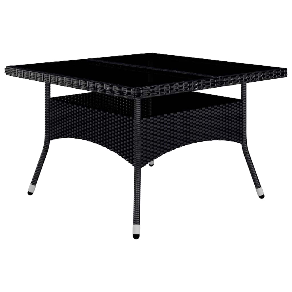 vidaXL 9-tlg. Garten-Essgruppe Poly Rattan und Akazienholz Schwarz