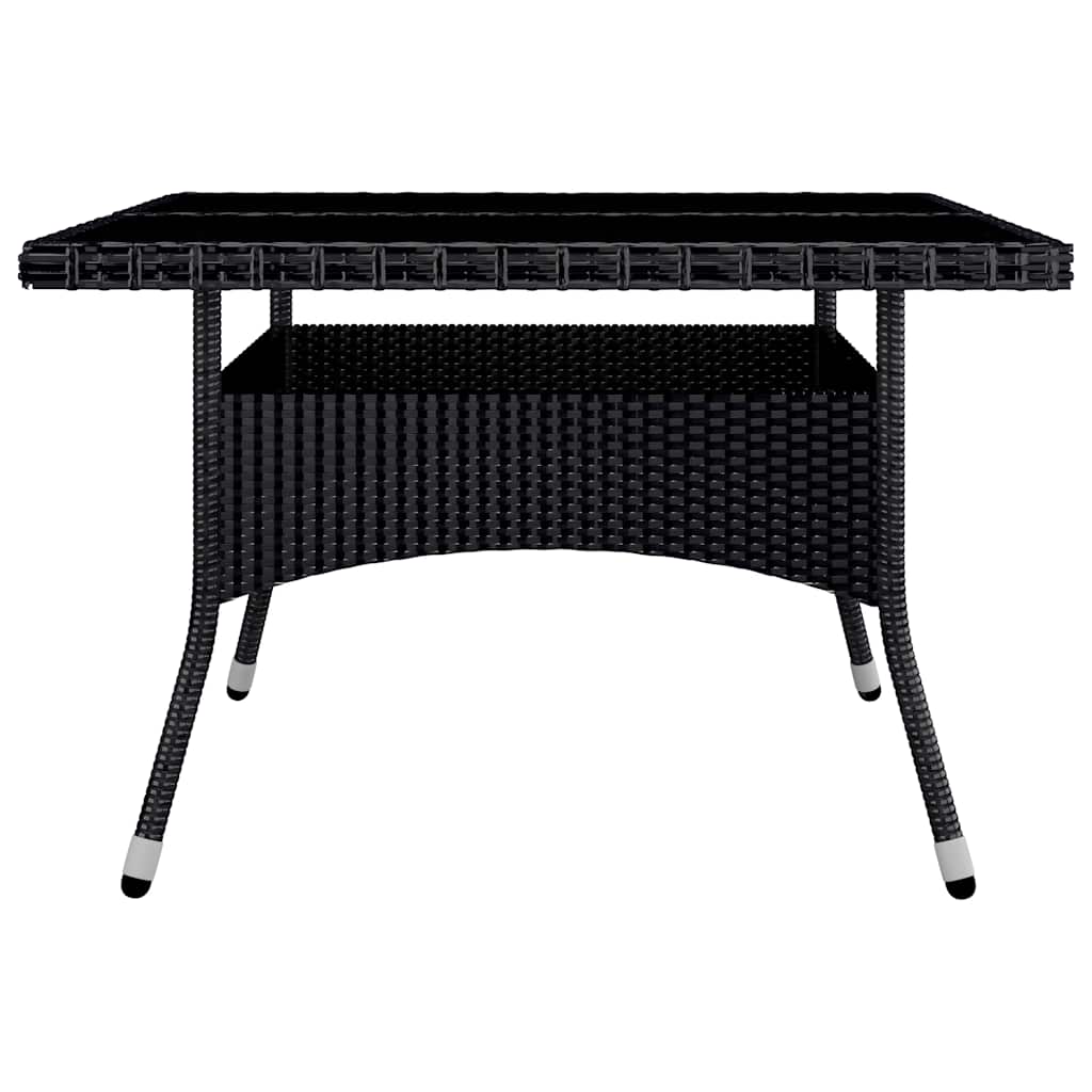 vidaXL 9-tlg. Garten-Essgruppe Poly Rattan und Akazienholz Schwarz