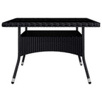 vidaXL 9-tlg. Garten-Essgruppe Poly Rattan und Akazienholz Schwarz
