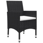 vidaXL 3-tlg. Bistro-Set Poly Rattan und Akazienholz Schwarz