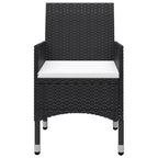 vidaXL 3-tlg. Bistro-Set Poly Rattan und Akazienholz Schwarz