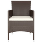 vidaXL 5-tlg. Bistro-Set Poly-Rattan und Hartglas Braun