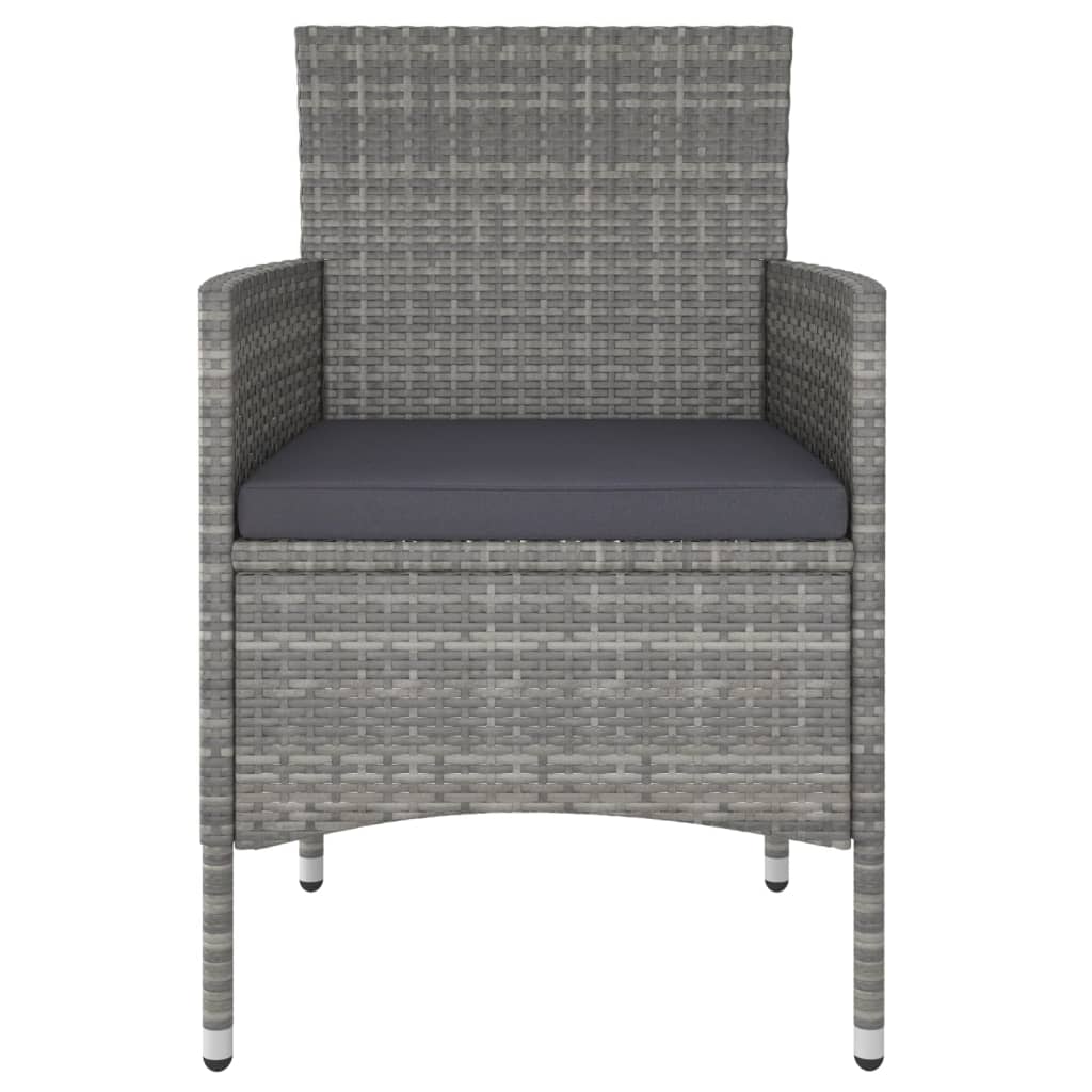 vidaXL 5-tlg. Garten-Bistro-Set Poly Rattan & Massivholz Akazie Grau