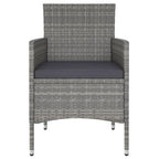 vidaXL 5-tlg. Garten-Bistro-Set Poly Rattan & Massivholz Akazie Grau
