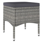 vidaXL 5-tlg. Garten-Bistro-Set Poly Rattan & Massivholz Akazie Grau