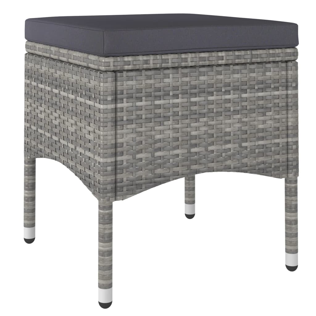 vidaXL 5-tlg. Garten-Bistro-Set Poly Rattan & Massivholz Akazie Grau