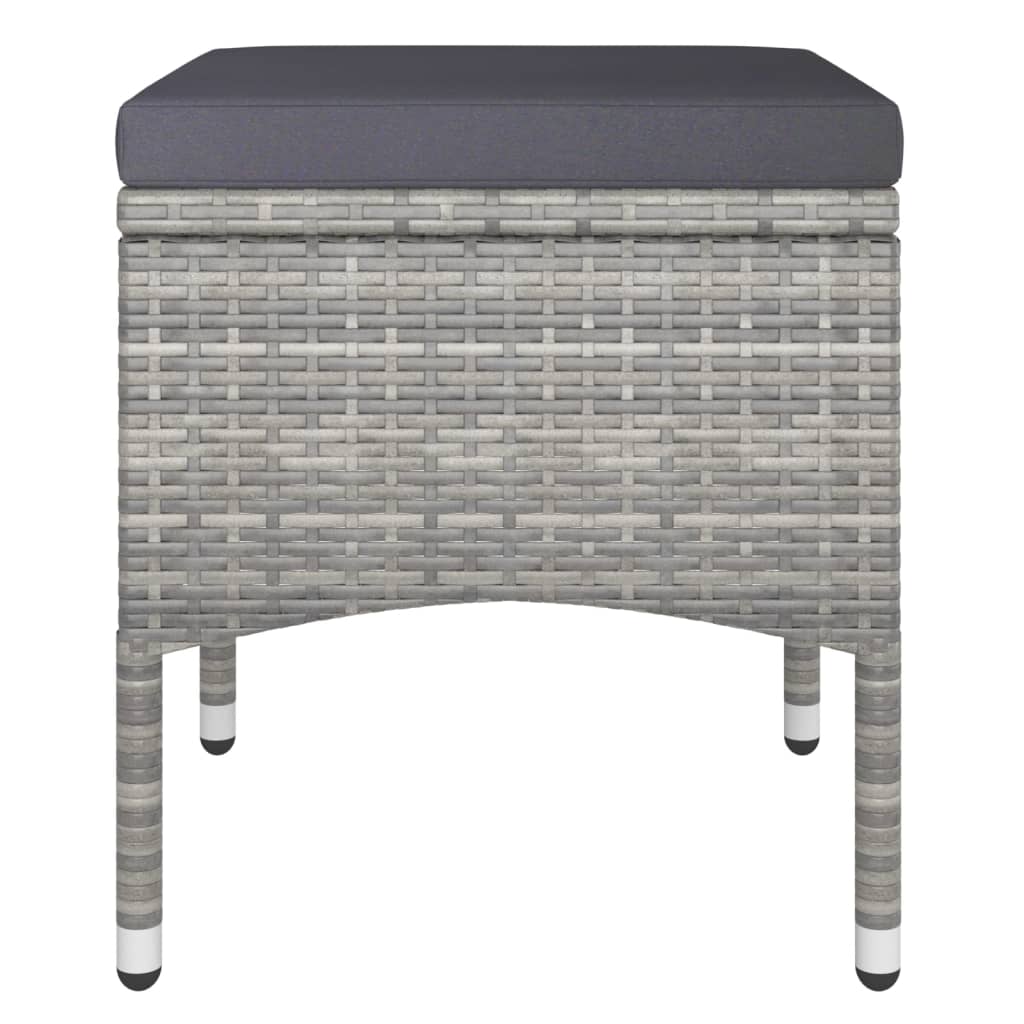 vidaXL 5-tlg. Garten-Bistro-Set Poly Rattan & Massivholz Akazie Grau