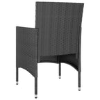 vidaXL 3-tlg. Garten-Essgruppe Poly Rattan und Hartglas Schwarz
