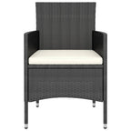 vidaXL 3-tlg. Garten-Essgruppe Poly Rattan & Massivholz Akazie Schwarz