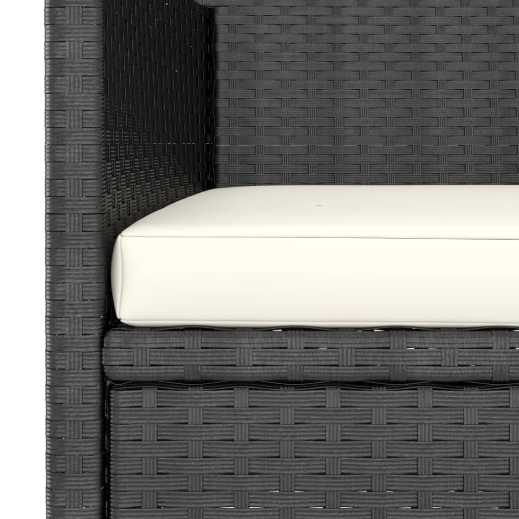 vidaXL 3-tlg. Garten-Essgruppe Poly Rattan & Massivholz Akazie Schwarz