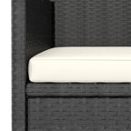 vidaXL 3-tlg. Garten-Essgruppe Poly Rattan & Massivholz Akazie Schwarz