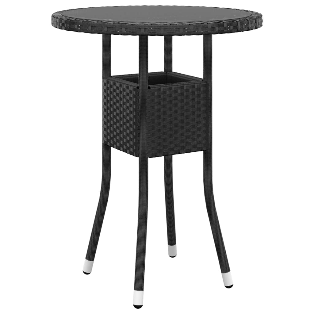 vidaXL 3-tlg. Garten-Essgruppe Poly Rattan Schwarz