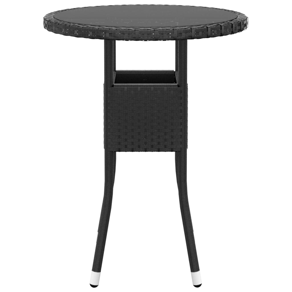 vidaXL 3-tlg. Garten-Essgruppe Poly Rattan Schwarz