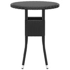 vidaXL 3-tlg. Garten-Essgruppe Poly Rattan Schwarz