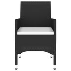 vidaXL 3-tlg. Garten-Essgruppe Poly Rattan Schwarz