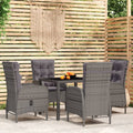 vidaXL 5-tlg. Garten-Essgruppe Poly Rattan Beige