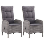vidaXL 3-tlg. Bistro-Set Poly Rattan und Glas Grau